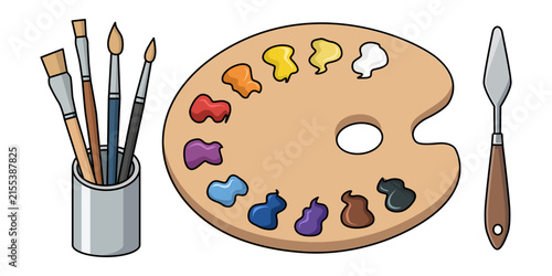 Painting Tools Elements Set vector