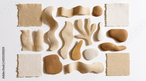 Abstract Organic Shapes and Textures in Earthy Tones.