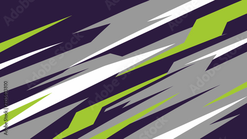 Принти на полотні Vibrant Abstract Diagonal Stripe Pattern with Bold Purple, Green, and Gray Tones