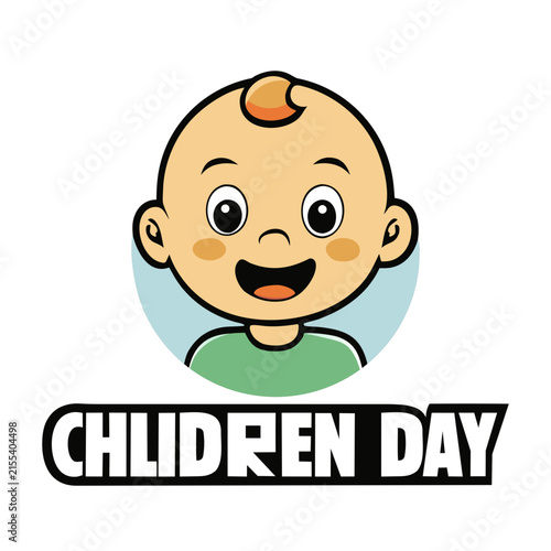 A children day icon on white background
