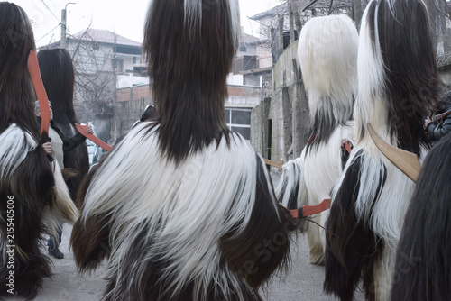 Krupnik Kukeri In Goat Hair Costumes