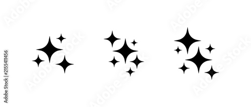 Sparkle icon set. Shining twinkle symbol. Diamond star sign