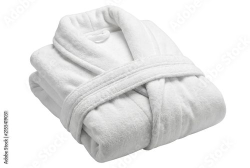 фотографія Luxurious White Terry Cloth Bathrobe Neatly Folded