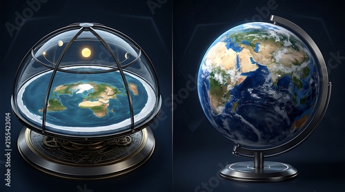 Exploring flatearth theory versus the accurate spherical globe model representing scientific understanding of our planet