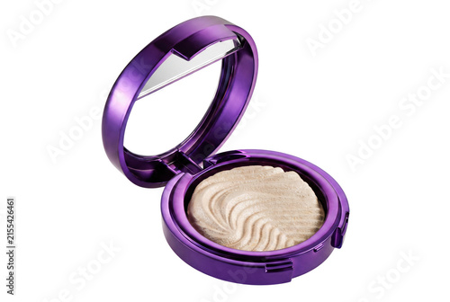 Photography Open Purple Metallic Compact with Shimmery Champagne Powder Highlighter