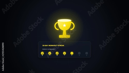 Workout Streak and Level Up Trophy