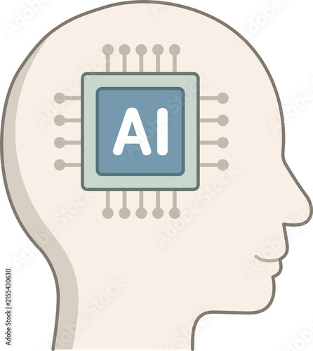 Artificial Intelligence Chip Inside Human Head
