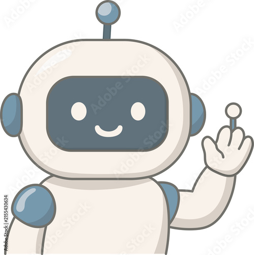 Friendly AI Robot Waving

