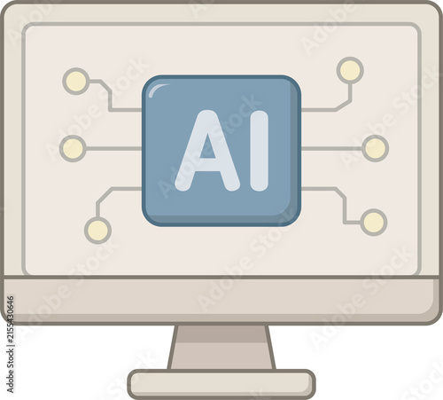 Artificial Intelligence Dashboard on Computer Monitor
