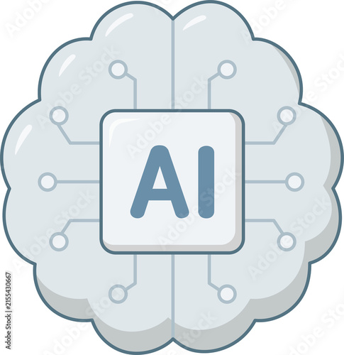 AI Brain Cloud Illustration
