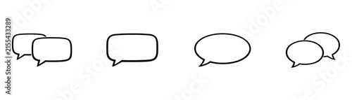 Bild auf Leinwand Chat message icon collection with speech bubbles for communication, messaging, dialogue, and web UI