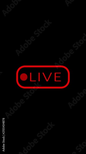 Red live streaming broadcast overlay for social media and digital creation