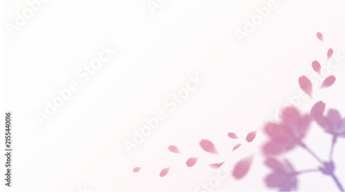 Soft cherry blossom background with falling pink petals. Dreamy floral border for wedding invitations. Pastel spring flower aesthetic.