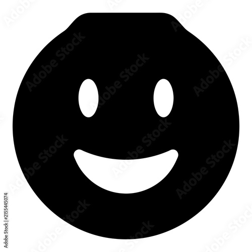 Smiling emoticon face symbol icon black color