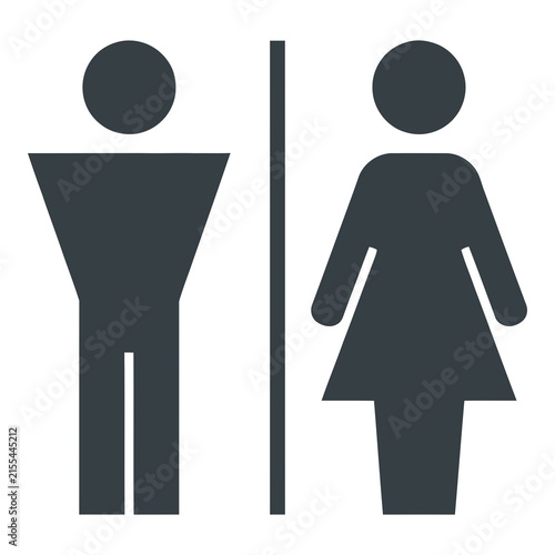 Restroom signs for men and women, simple icons