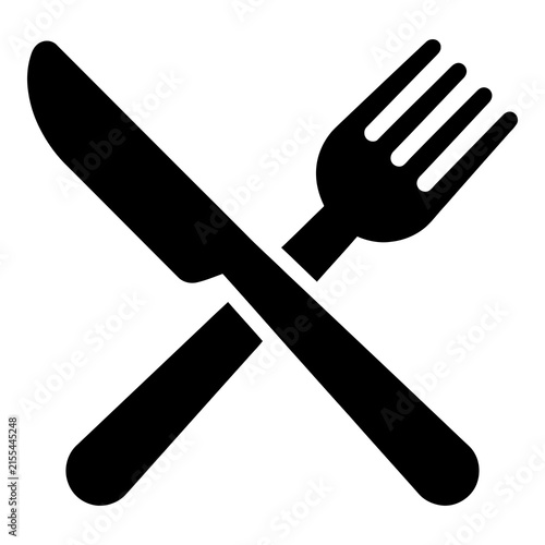 Crossed knife and fork icon symbolizing food and dining