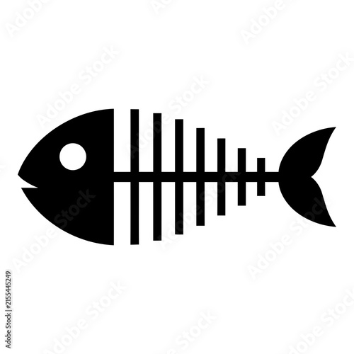 Black fish skeleton icon symbol simple