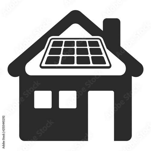 Solar panel on house roof eco friendly home energy system