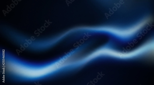 Abstract blue wave light glow background with dark smooth flowing lines