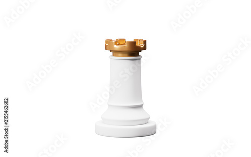 Obraz na płótnie Rook chess piece. isolated object, transparent background. 3d rendering.