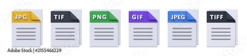 Konstfotografi 3D Image File Format Icons Set