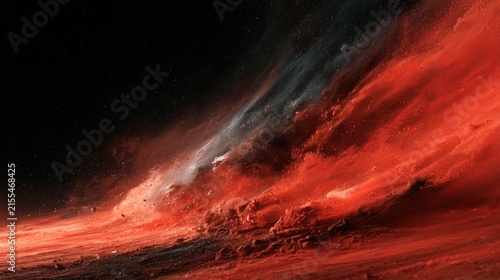 Cosmic nebula cloud abstract red and black background