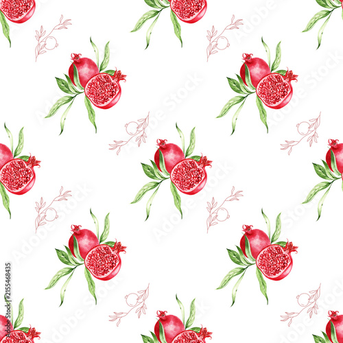 seamless pattern with pomegranate