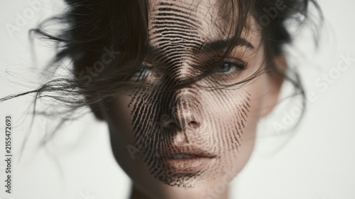 Face with fingerprint pattern