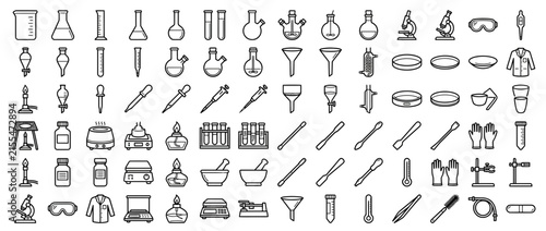 Obraz na plátně Science Laboratory Equipment Icons Set