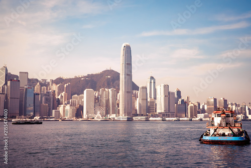 Картината върху платно Hong Kong Skyline Over Victoria Harbour