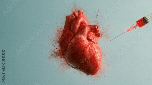 Medical treatment of vital organ with injection