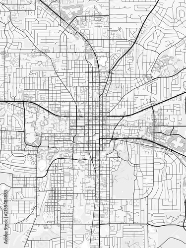 Tallahassee City Map. Minimalist black and white line art poster for printing, wallpaper, wall art, and map resources for home and office decor