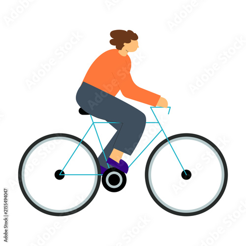 Person Riding a Bicycle Illustration Vector