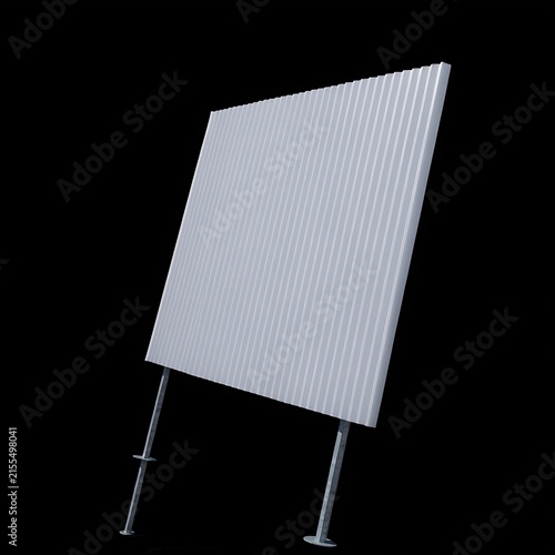 3D rendering of a blank yard sign mockup standing in green turf for real estate marketing designs
