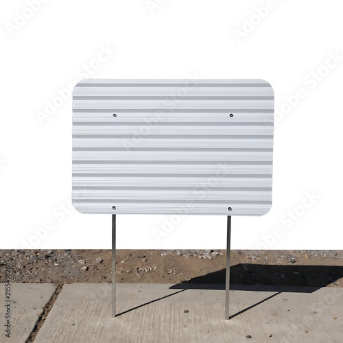 Clean white lawn board signage mockup fixed on white posts over fresh grass for advertising campaign display