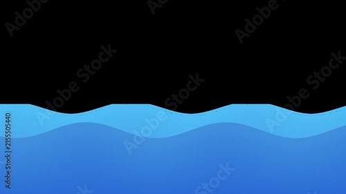 Simple Waving Water Loop Animation with Transparent Background