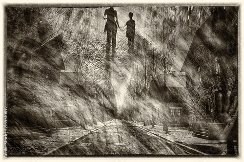 Obraz na plátne Fragments of a Mind Trapped Between Memory and Illusion