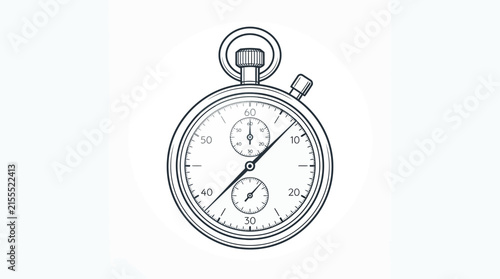 Vintage Stopwatch Illustration - Time Measurement Device