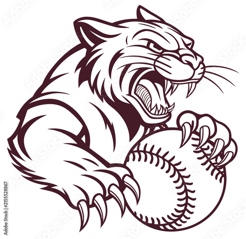 tiger holding baseball ball