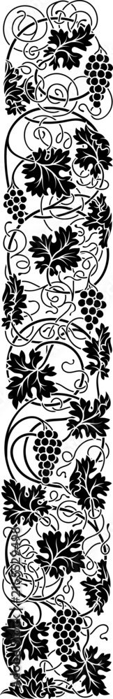 Naklejka premium Grape Vine Grapevine Leaves Grapes Leaf Border