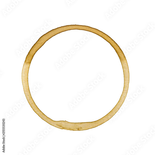 Real coffee stain, coffee ring, coffee imprint, coffee cup imprint, coffe print, isolated on transparent or white background png..