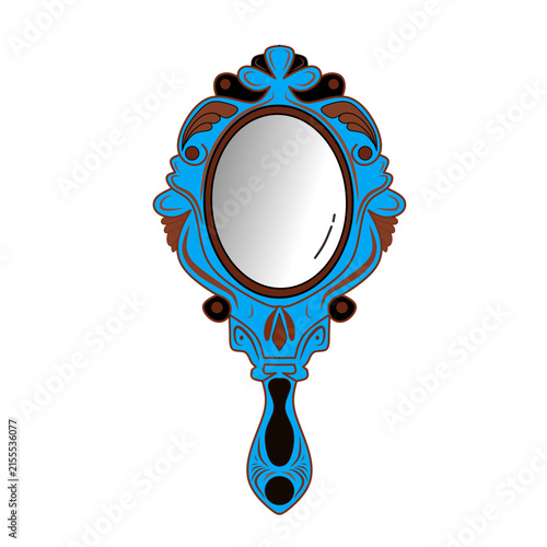 blue frame and mirror
