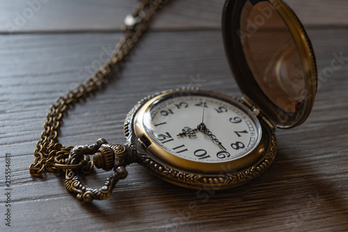 Cuadro en lienzo vintage pocket watch with glass lid and chain