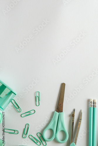 Fotografie Stationery on a light background