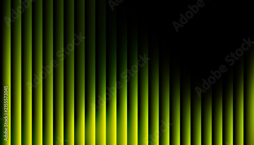 Neon Green Ribbed Glass with Vertical Light Refraction on Dark Background, Abstract Glowing Texture for Modern Design