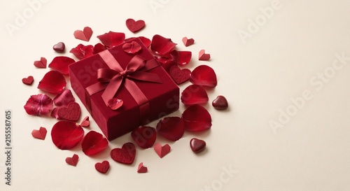 Romantic Valentine's Day Hearts with Copy Space