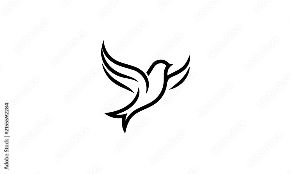 Obraz premium Elegant Bird Silhouette Vector Illustration