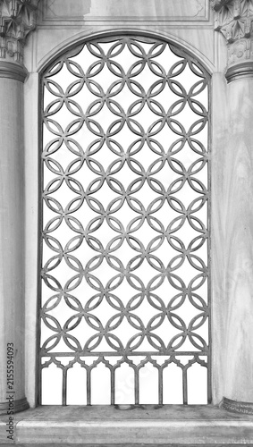 Old cast iron grille. B.