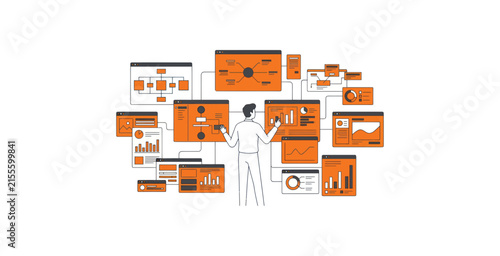 Data Analysis Dashboard Vector Illustration