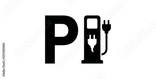 Electric Vehicle Charging Parking Icon